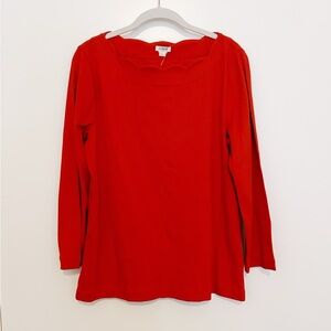 NWT J. Crew Factory Scalloped Boatneck Top